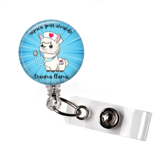 Alpaca Your Wounds Trauma Llama ID Name Tag Badge Holder * Medical * Nurse * - Picture 1 of 5